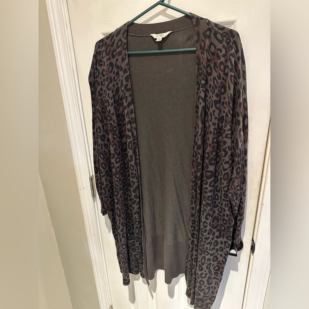 Leopard Print Open Cardigan